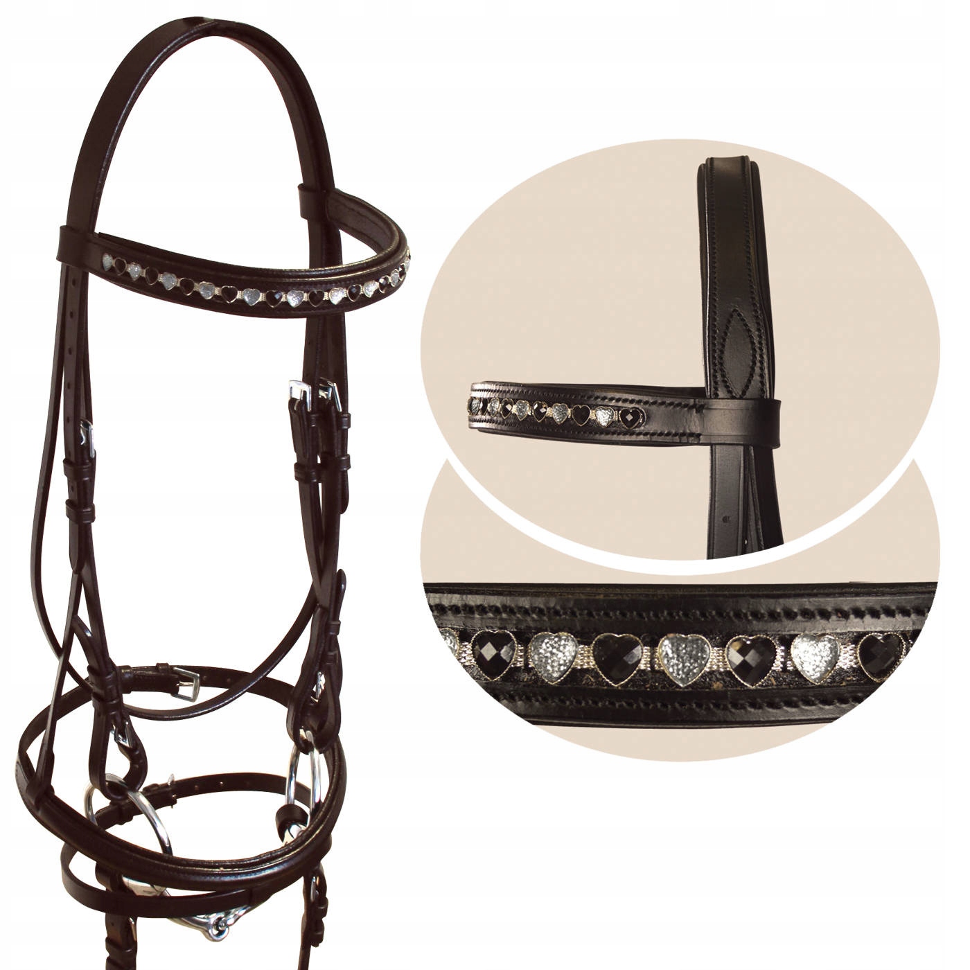 Přehoz pro koně York Hearts, černá barva, velikost Cob