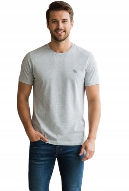 tričko Abercrombie&Fitch tričko XL popelavě šedá Slim