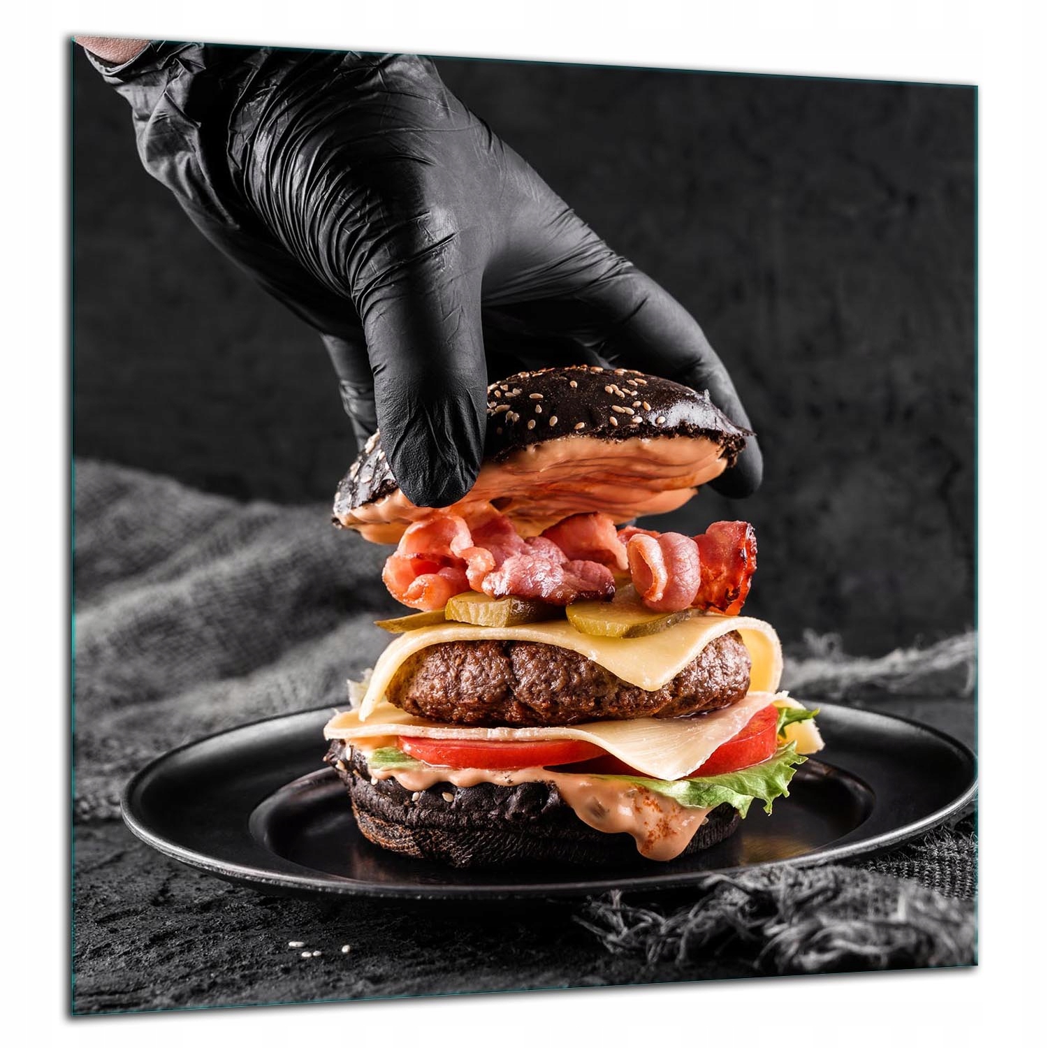 Skleněný Ochranný Panel Kuchyně 60x65 Hamburger Lacobel 7v1