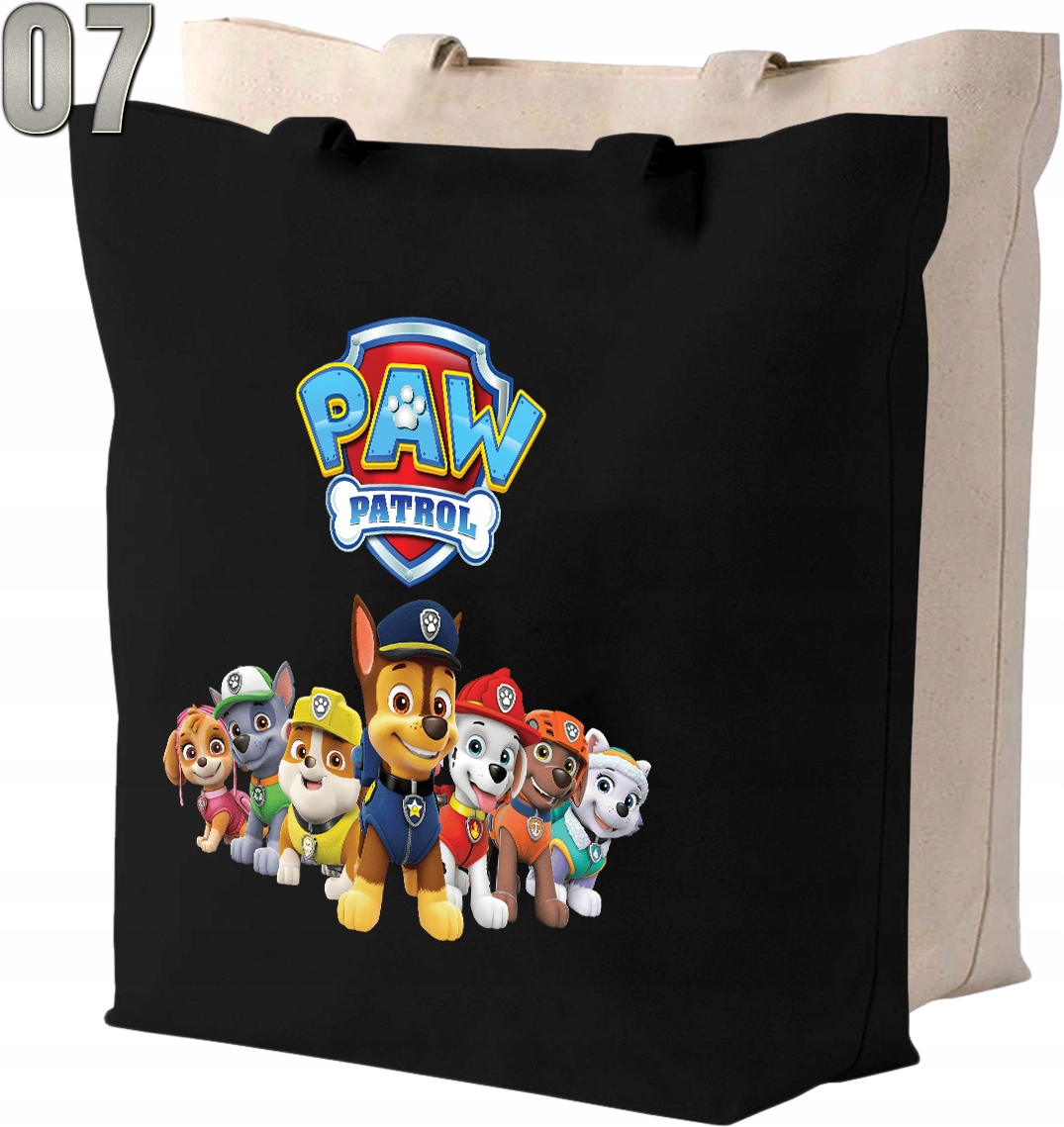 Torba bawełniana PSI PATROL + IMIĘ Głębokość produktu 10 cm