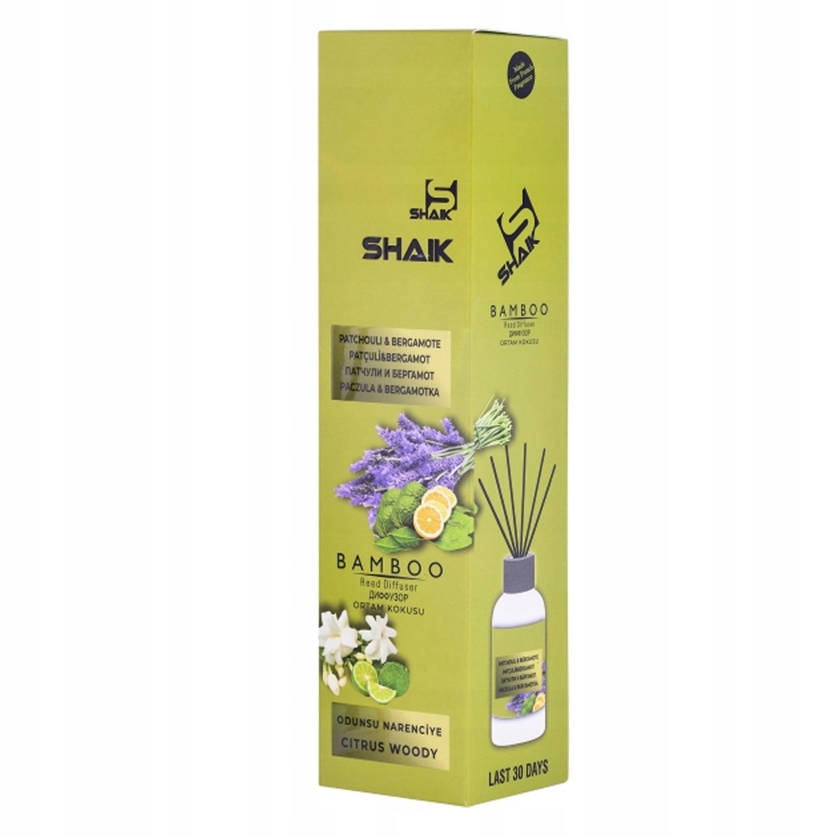 ODŚWIEŻACZ POWIETRZA PATYCZKI SHAIK PACZULA BERGAMOTKA ZAPACH DOMU DYFUZOR Marka Shaik