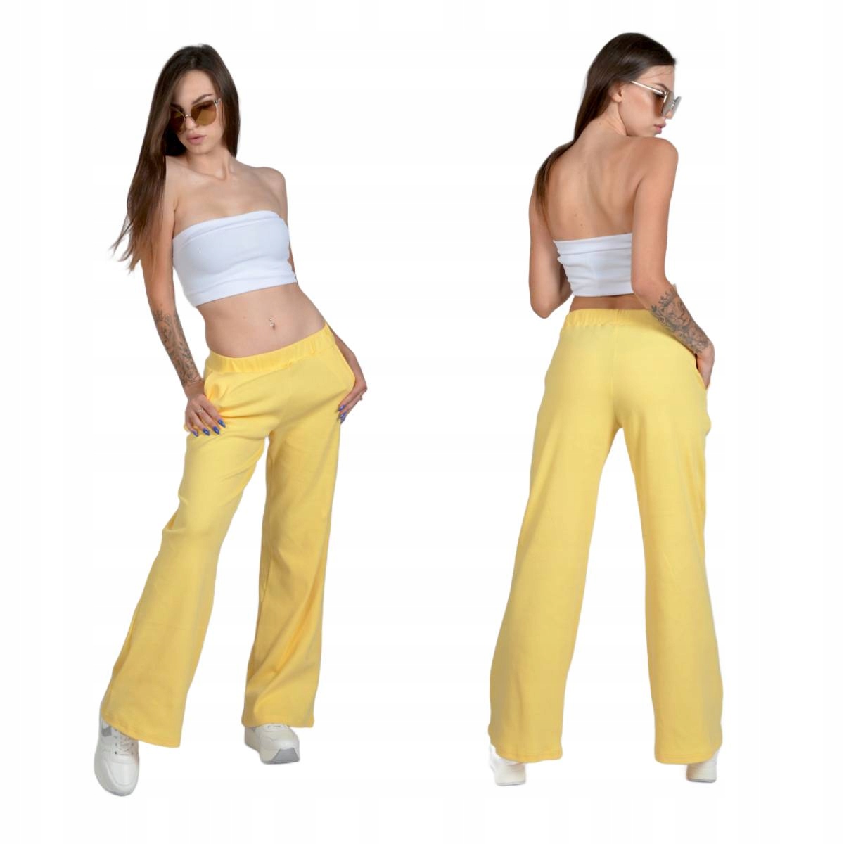 Dámský komplet Žlutý top s kalhotami Volné kalhoty S126 od Danny M/L