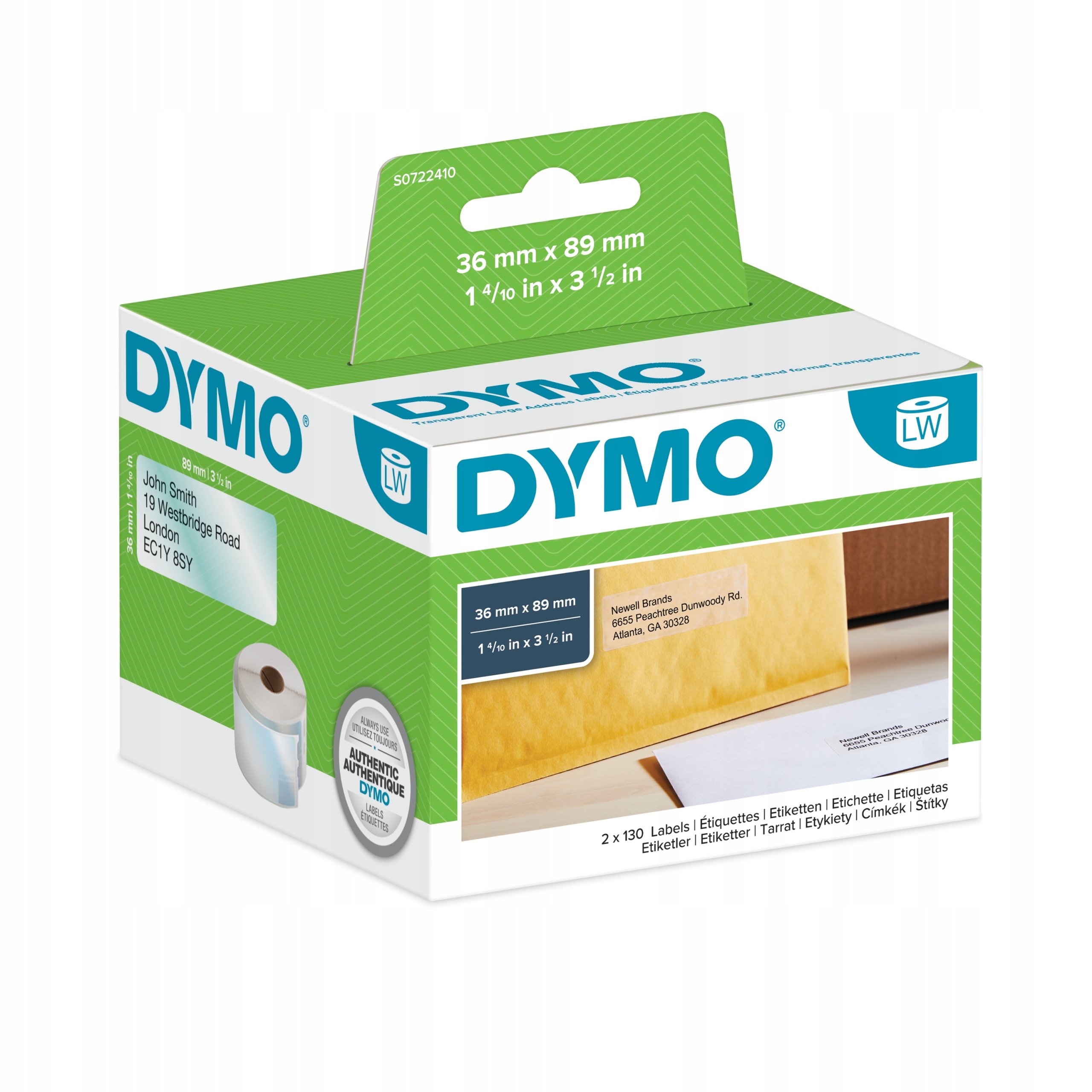 Etikety Dymo 99013 S0722410 36 mmx89 mm originální