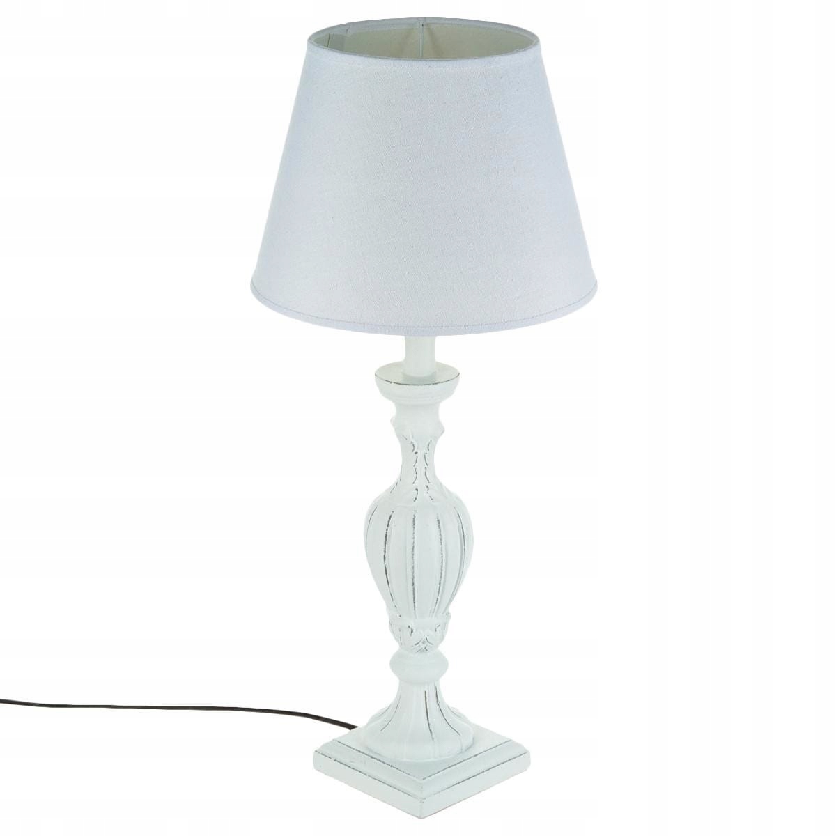 Lampa Renzo bílá Lněné Stínidlo zestárlé dřevo shabby chic