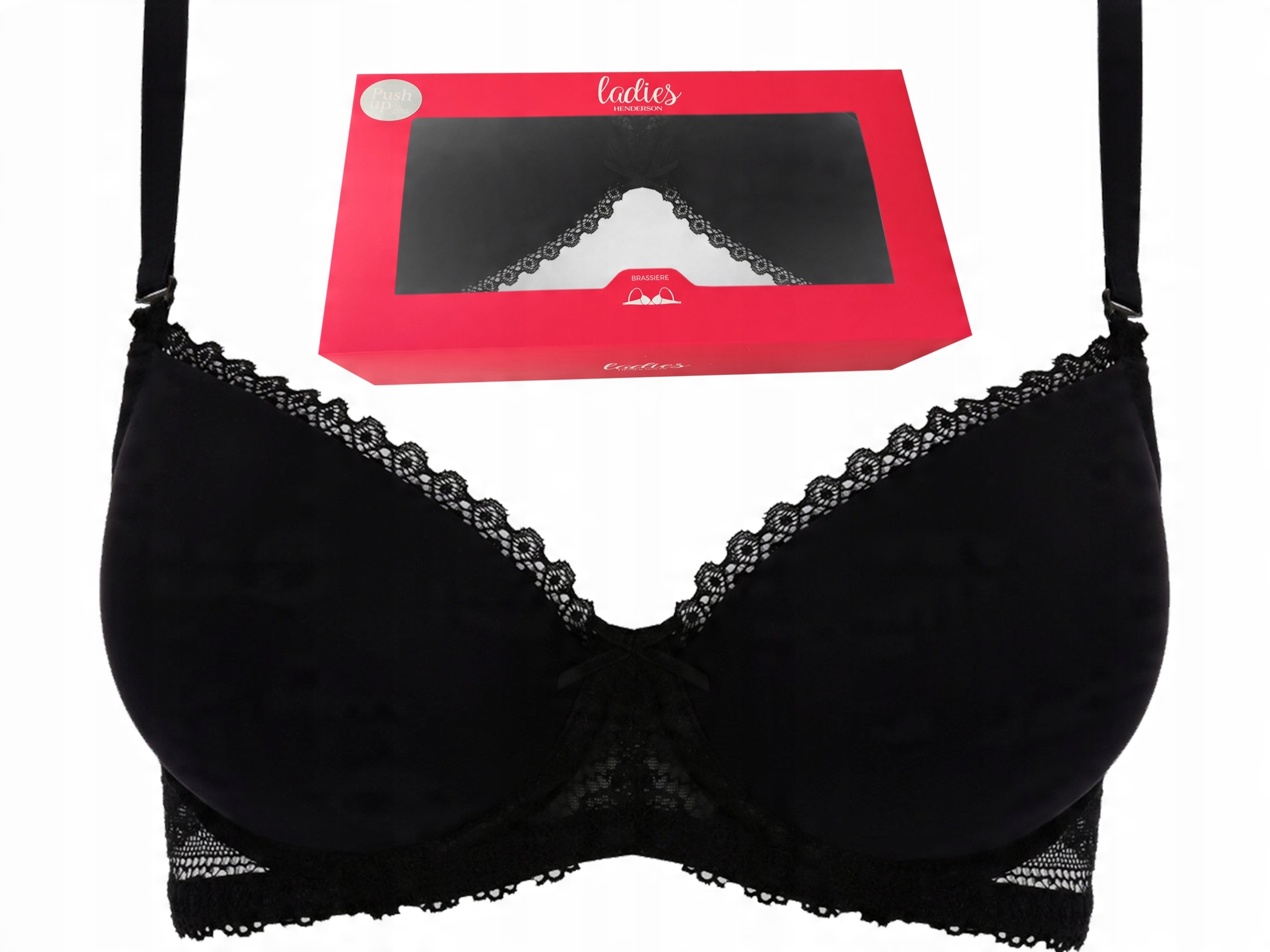 

Biustonosz Henderson Kassidy, push up, Czarny, 75F