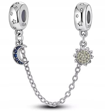 MD charms zawieszka łańcuszek księżyc słońce S925