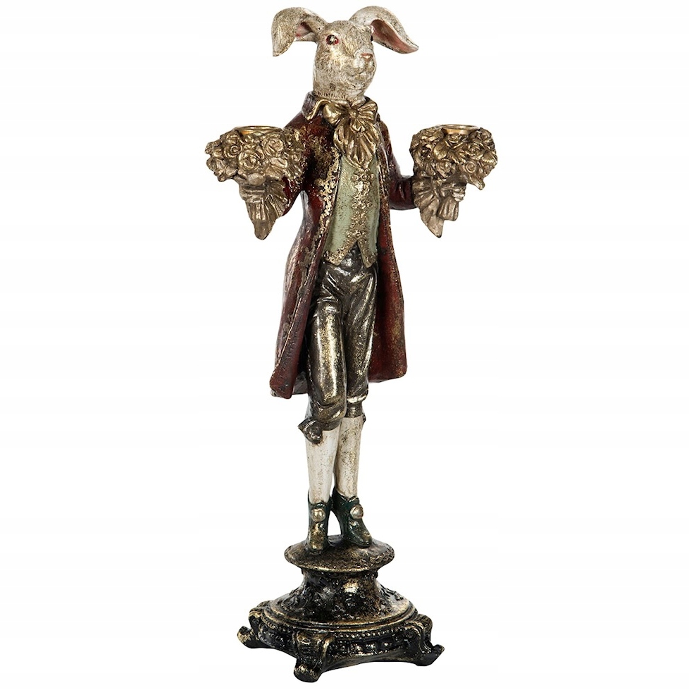 Velikonoční Zajíc Figurka Zajíček Králík Svícen Velikonoční Kandelábr