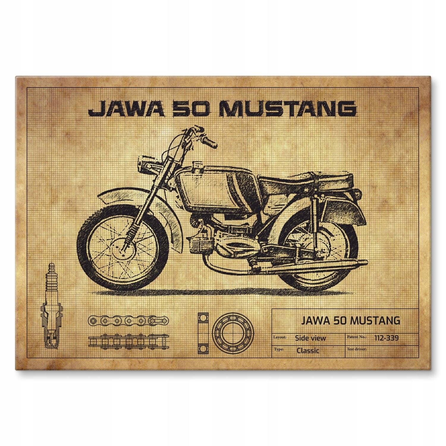 Kovový plakát Jawa 50 Mustang Štítek Plech 22 x 31 cm Dárek