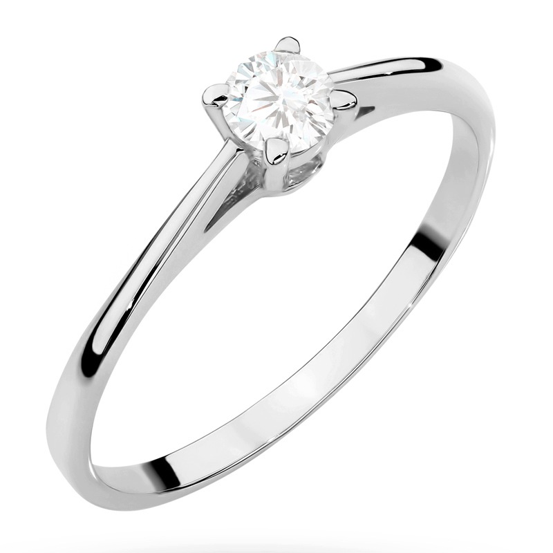 Zlatý Prstýnek pr. 585 14k s laboratorním diamantem 0,15ct Gravírování