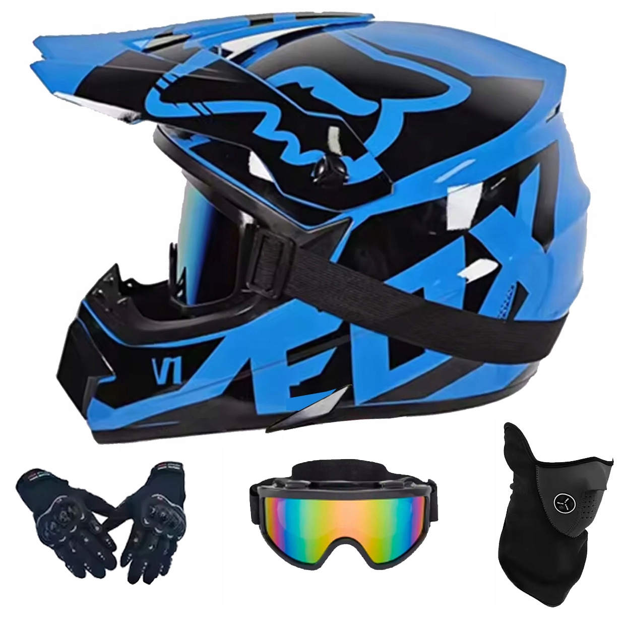 Helma Na Elektrickou Koloběžku Cross Enduro Quad Bmx Helma Brýle Rukavicexl