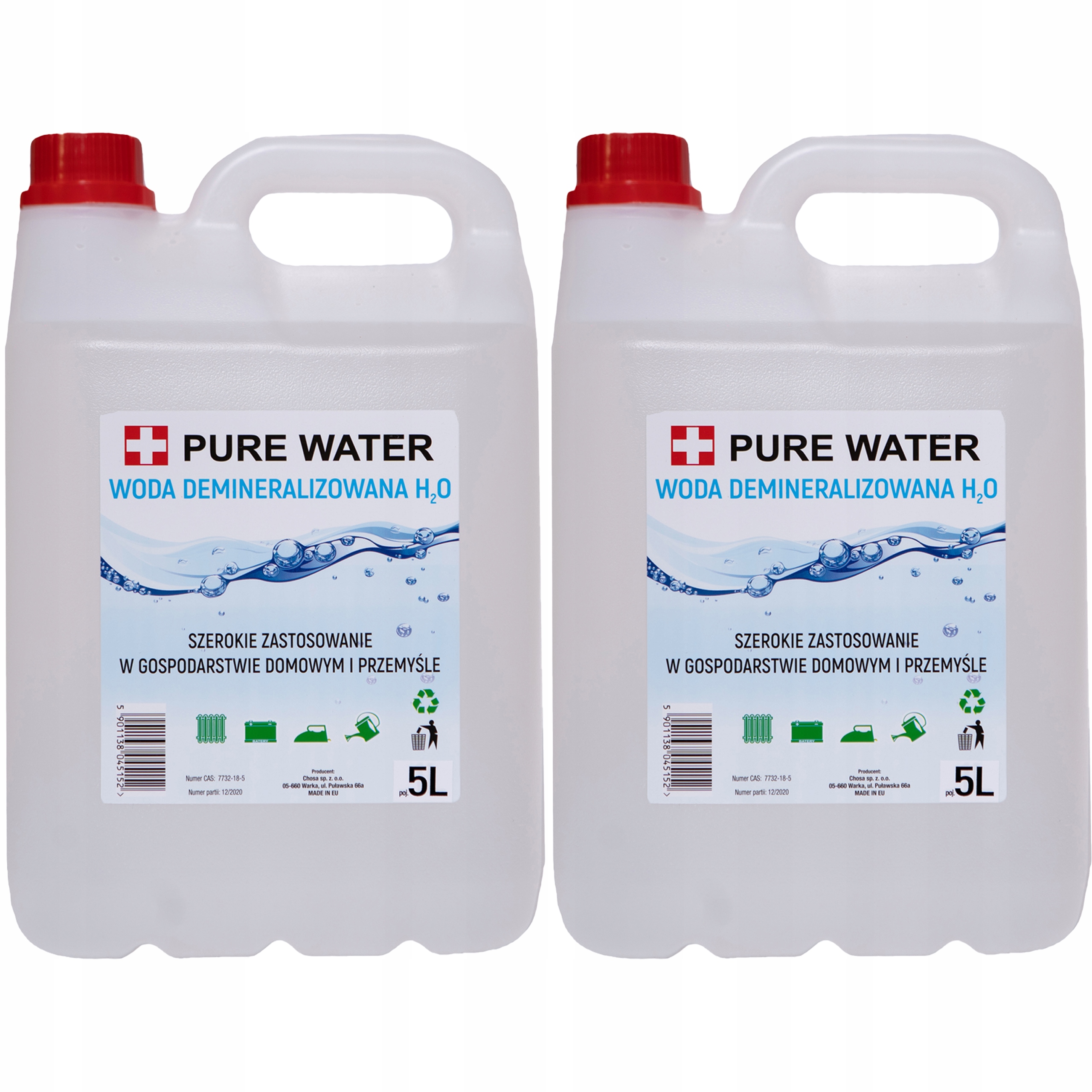 2× Woda destylowana demineralizowana 5L do żelazka