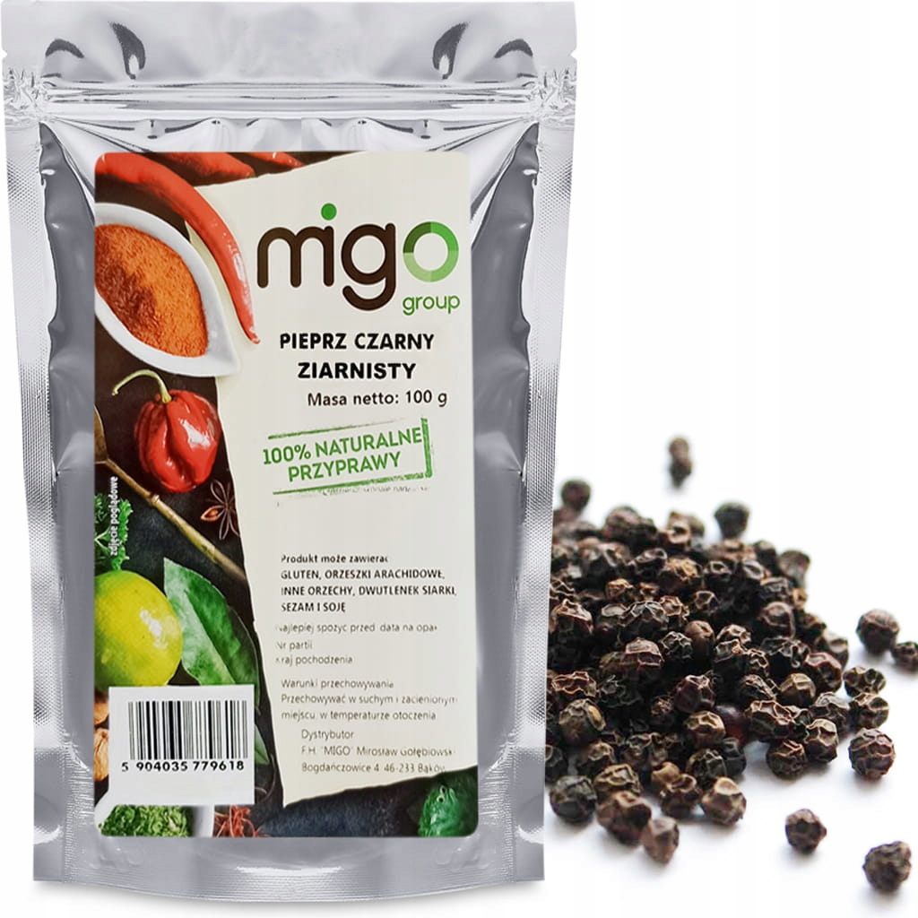 Pieprz Czarny ZIARNO - 100g - MIGogroup