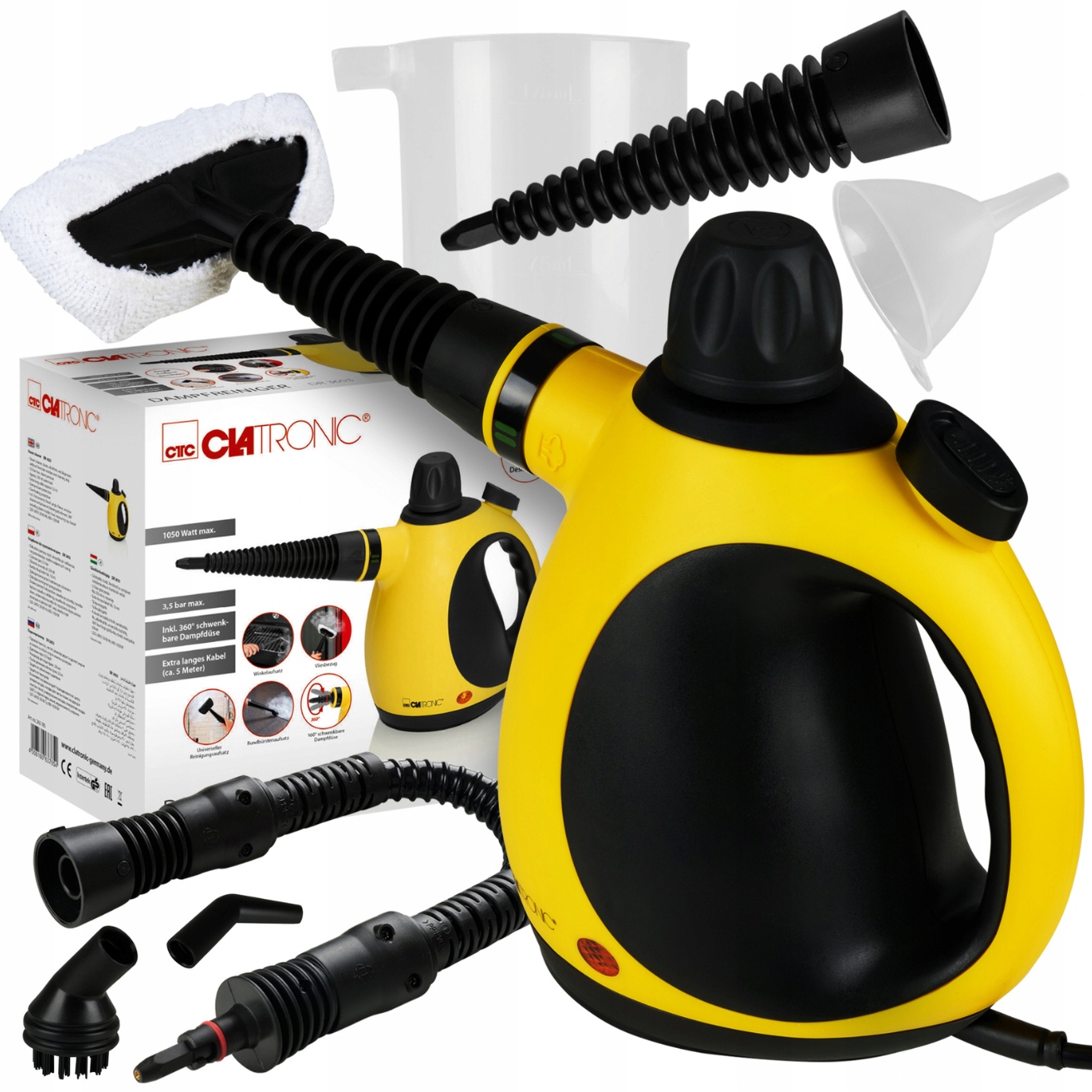 Myjka Parowa Czyścik Ciśnieniowy do Okien Tapicerki Fug 1050W 3,5 Bara