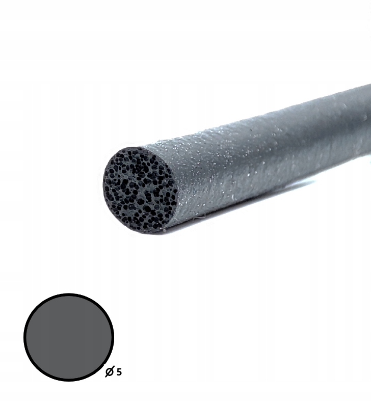 

Sznur gumowy porowaty piankowy Epdm fi 5mm