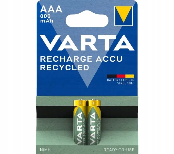 Nabíjecí Baterie Varta Dobíjecí Recycled Aaa 800 mAh 2 kusy