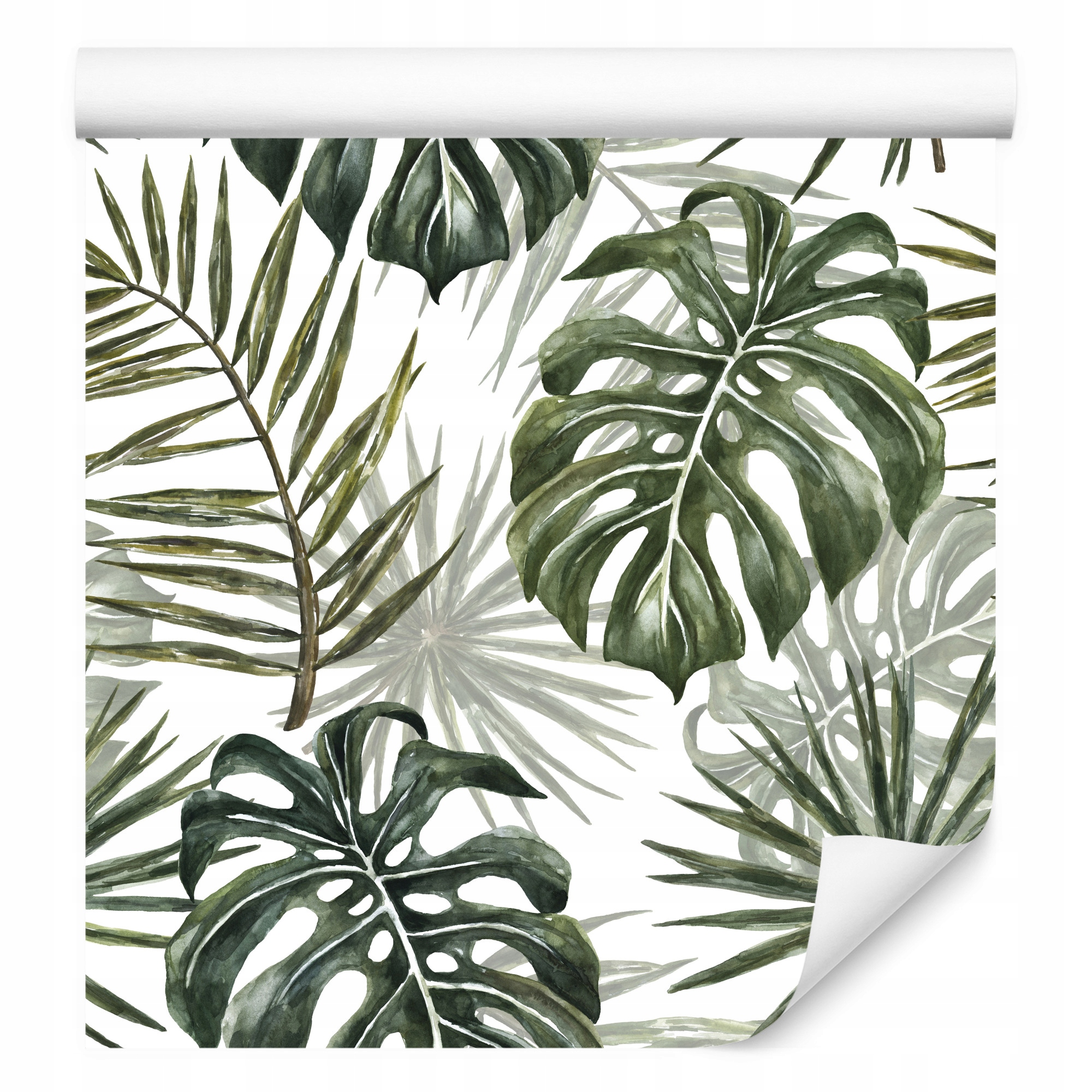 Tapeta na zeď Tropické listy Monstera Akvarel Boho styl