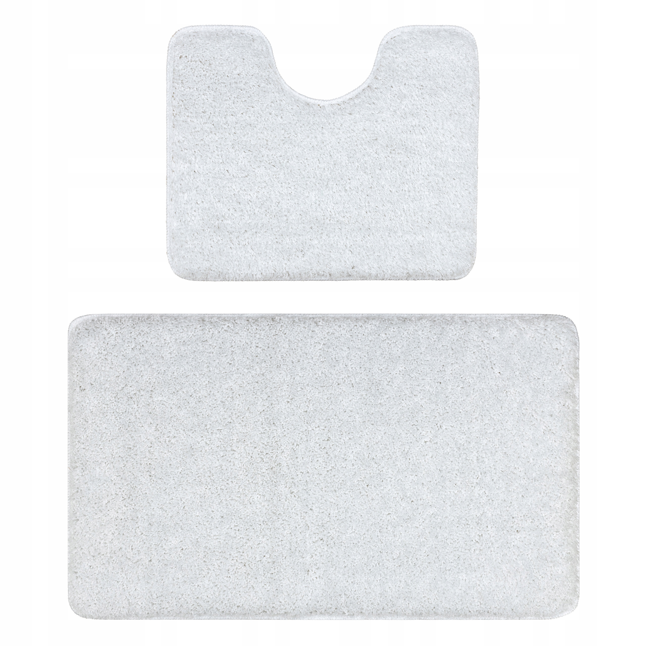 Komplet Wc Koberce Do Koupelny 2dílná 60x100 Hladký bílý Měkký Hrubý #KPL224