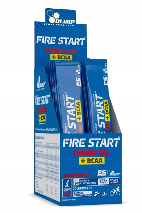 Olimp Fire Start Energy Gel Bcaa 20x36 g Pomeranč Energetický Gel Carbo