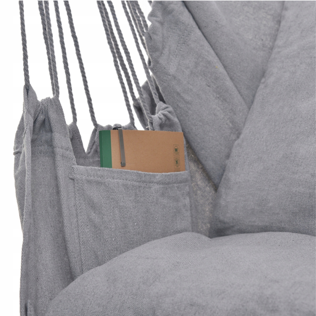 FOTEL OGRODOWY WISZĄCY BOCIANIE GNIAZDO HUŚTAWKA JULIA SZARY Maks. obciążenie 150 kg