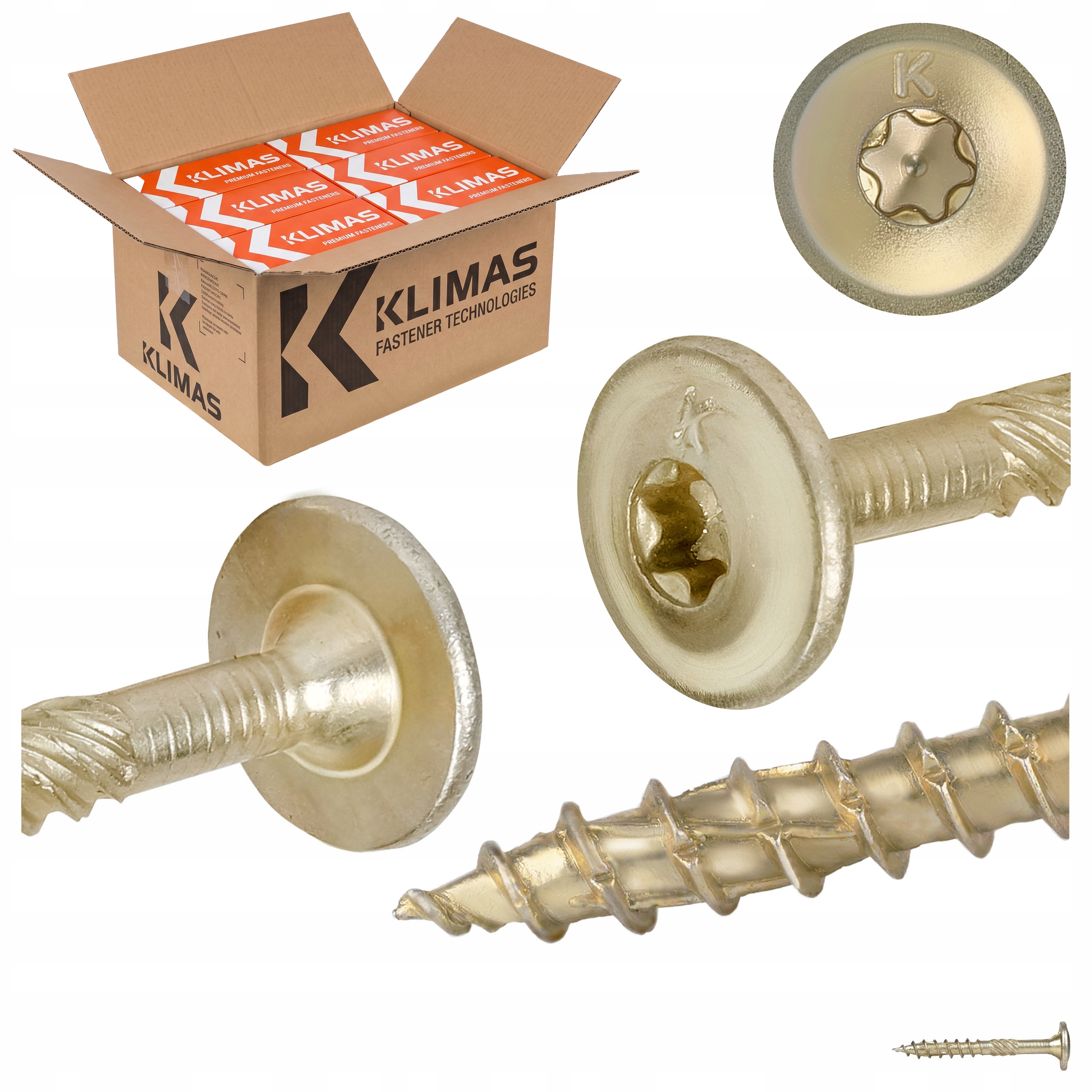 Tesárske skrutky Torx 5x40 mm 3200 ks tanierové na drevo Klimas Wkcp