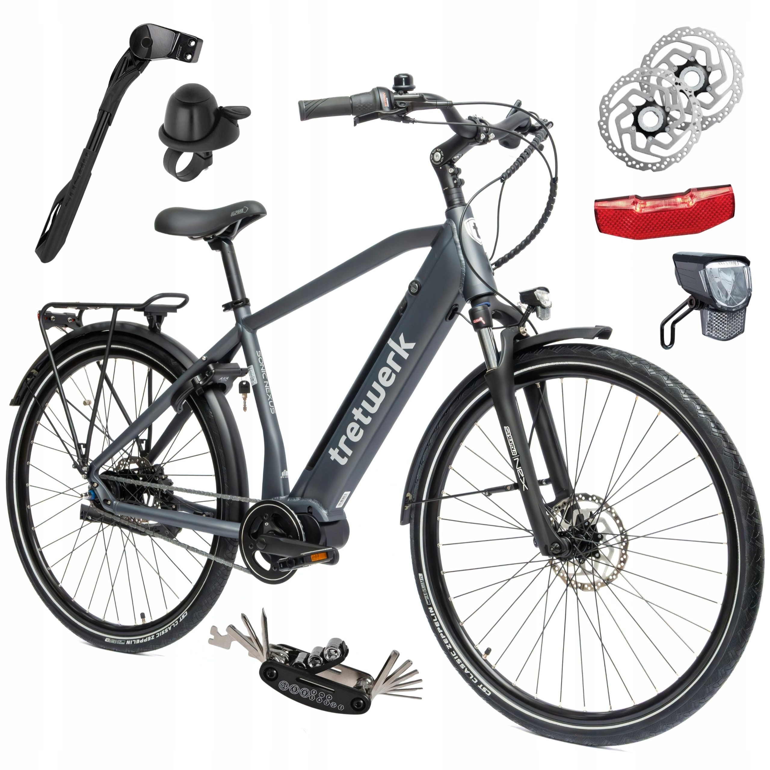 Rower Elektryczny Męski Damski Miejski 28" Shimano Nexus LCD 250W Aluminium