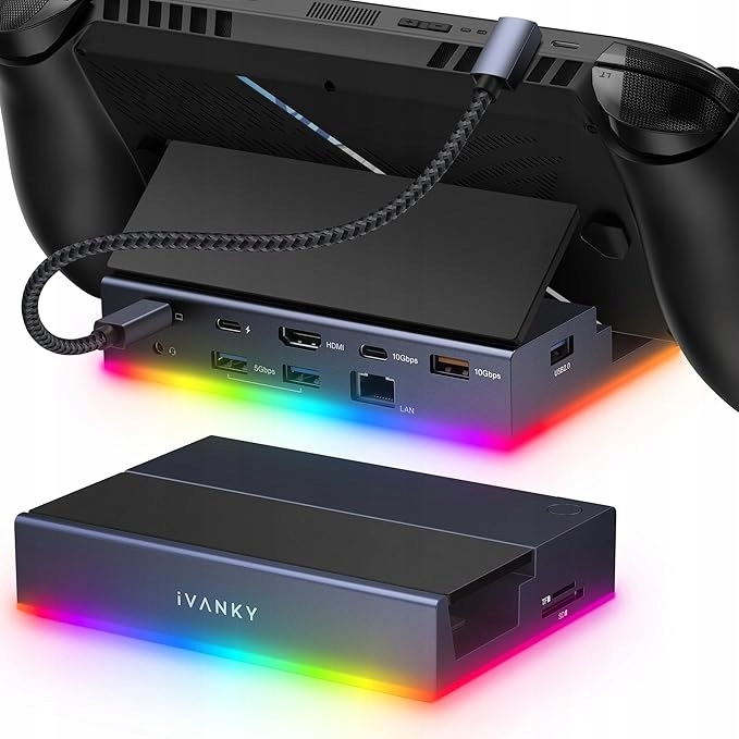 iVANKY 14-in-1 Rgb Rog Ally Dock Hdmi 2.1 4K@120Hz 1Gbps Ethernet