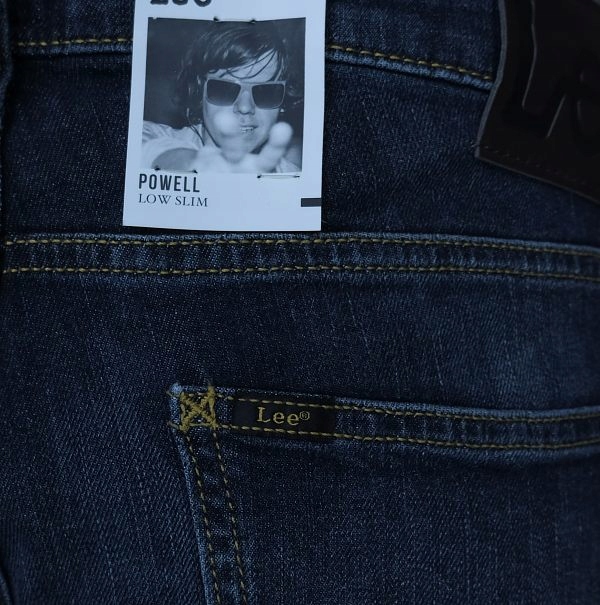 LEE POWELL SPODNIE JEANSOWE SLIM W31 L34 Kolor niebieski