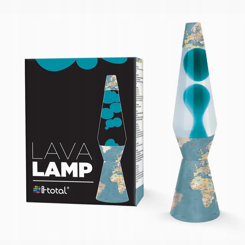 Lávová lampa Magma Lava Lawa lampička XL1778 Mapa světa Modrá magmatická It