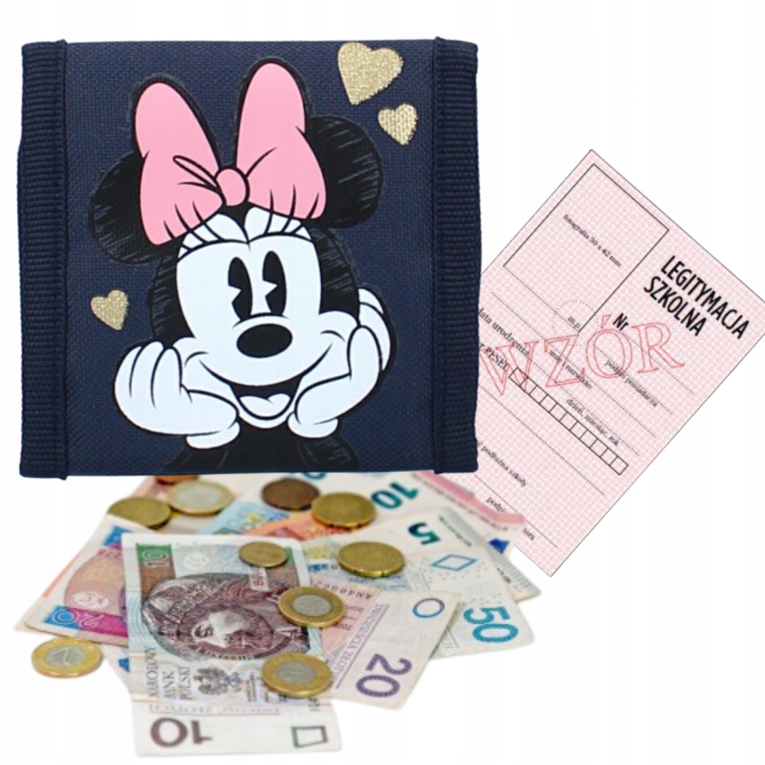 PORTFEL DZIECIĘCY NA RZEP - MYSZKA MINNIE Zapięcie rzep