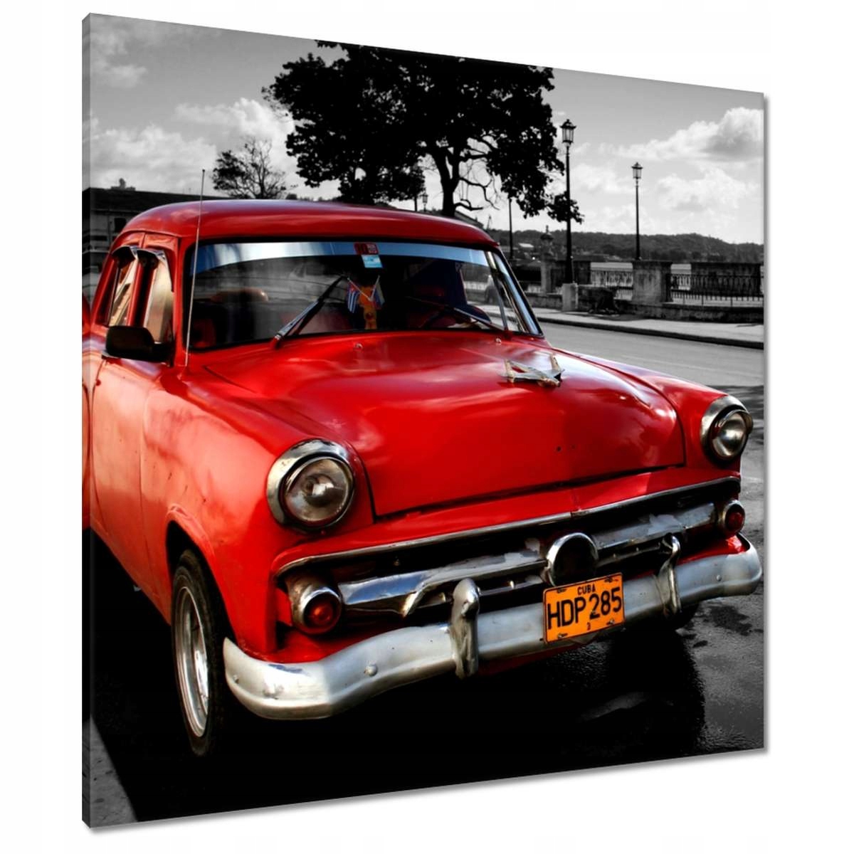 Obrazy 80x80 Kubánské červené auto