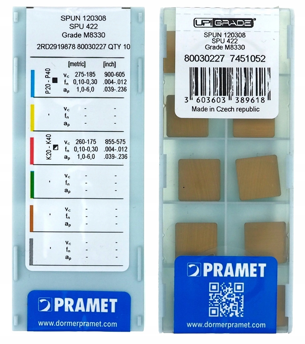 Płytki węglikowe SPUN 120308 M8330 PRAMET