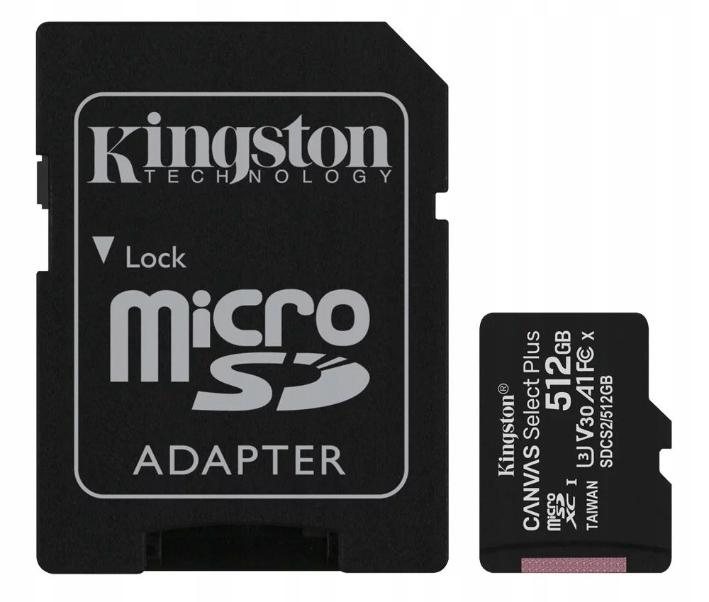 Karta pamięci microSD Kingston 512GB Canvas Select Plus 100/85MB/s