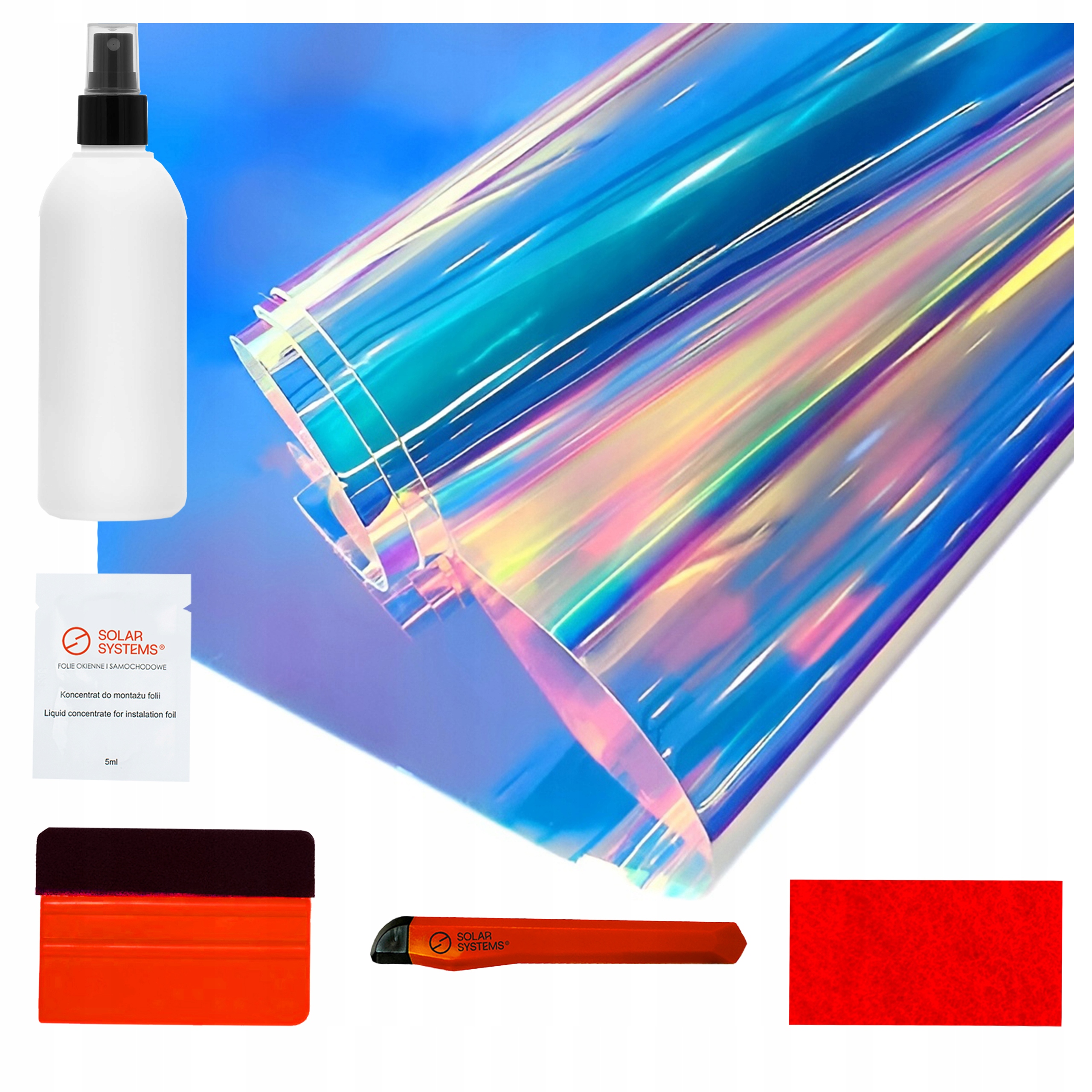 Dekoratívna fólia na sklo 75x900 cm Rainbow Blue Dúha modrá sada