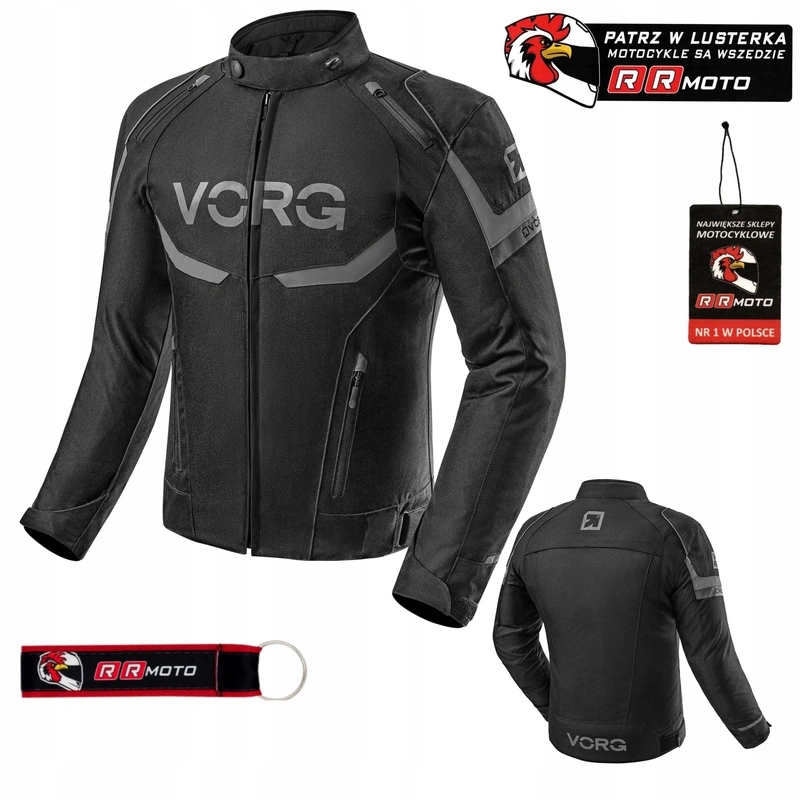 Pánska turistická motocyklová bunda Vorg Hornet Black s chráničmi Darčeky