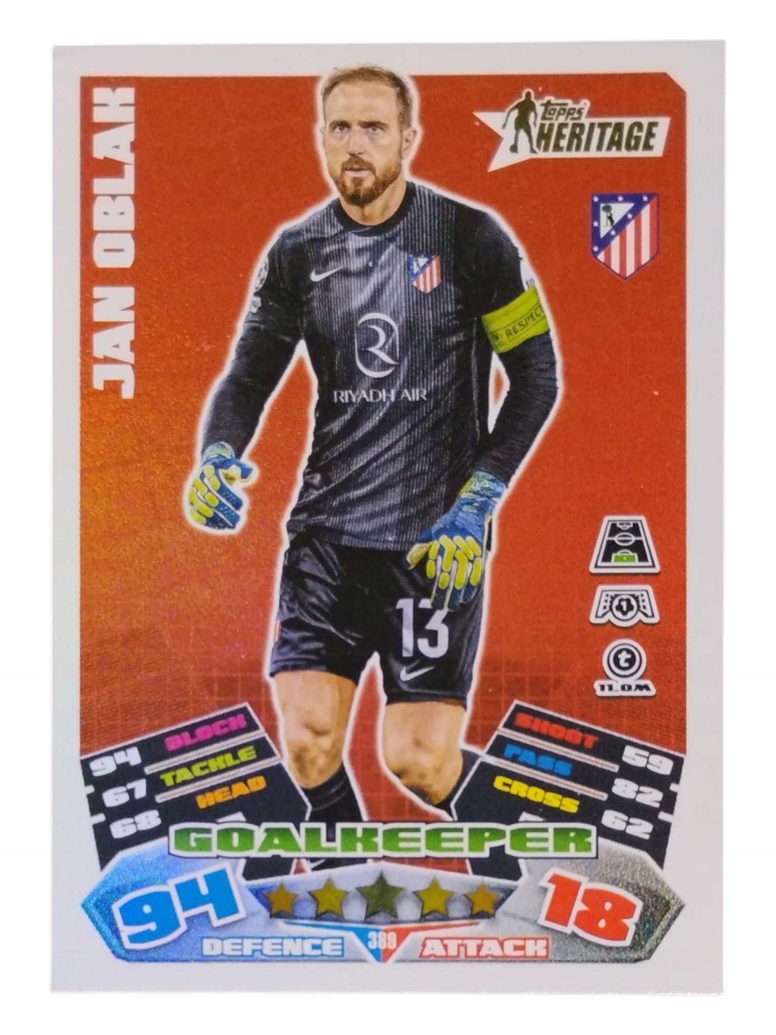 Topps Match Attax 2025-2026 Heritage Jan Oblak Atletico Madryt 389