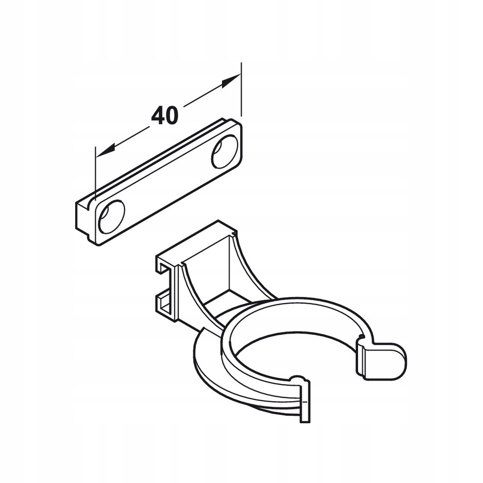 10 x Klips do cokołu / nóżki Axilo HAFELE Maks. szerokość 1 cm