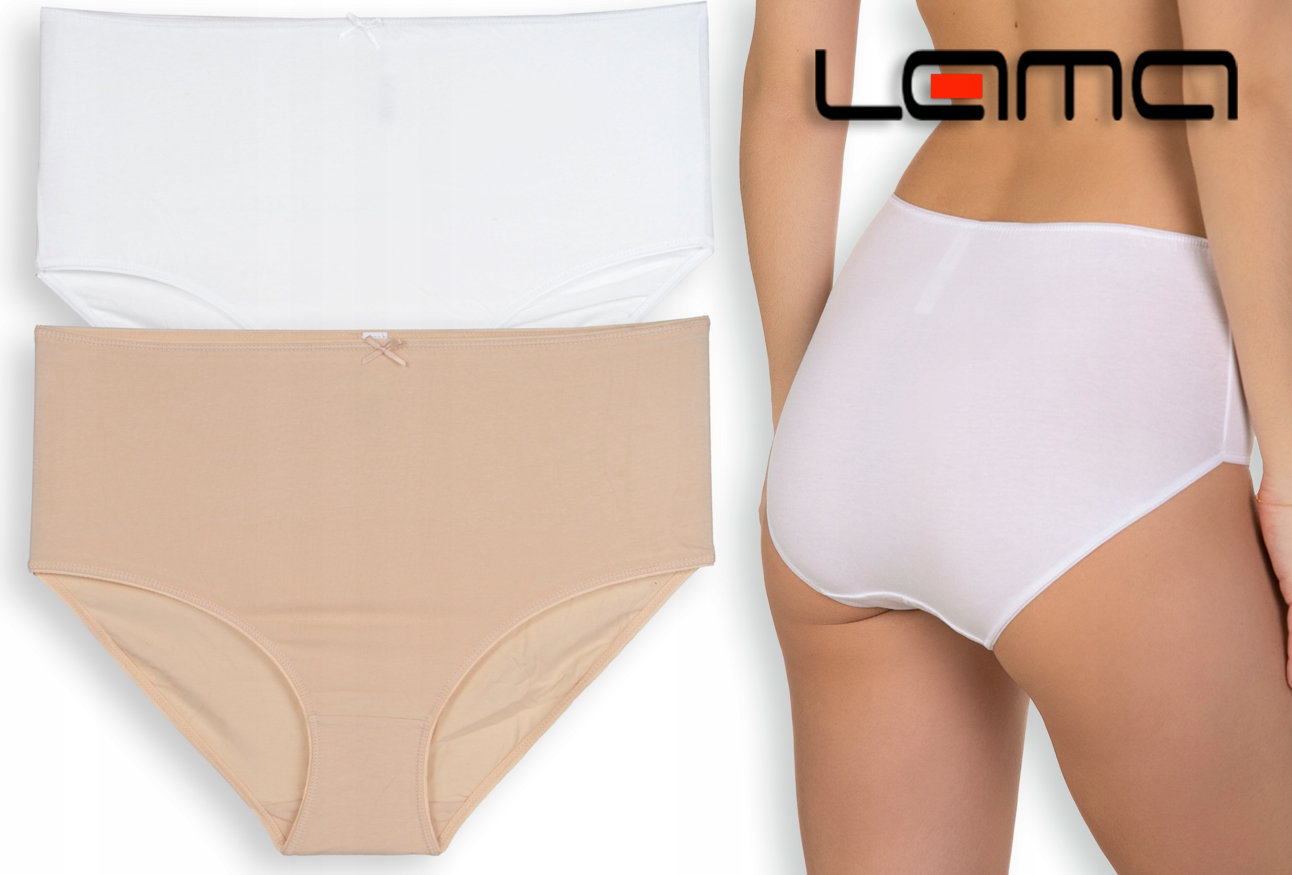 LAMA 400 MD MIDI FIGI DAMSKIE 2 pak bi/beż 3XL Model 400 MD