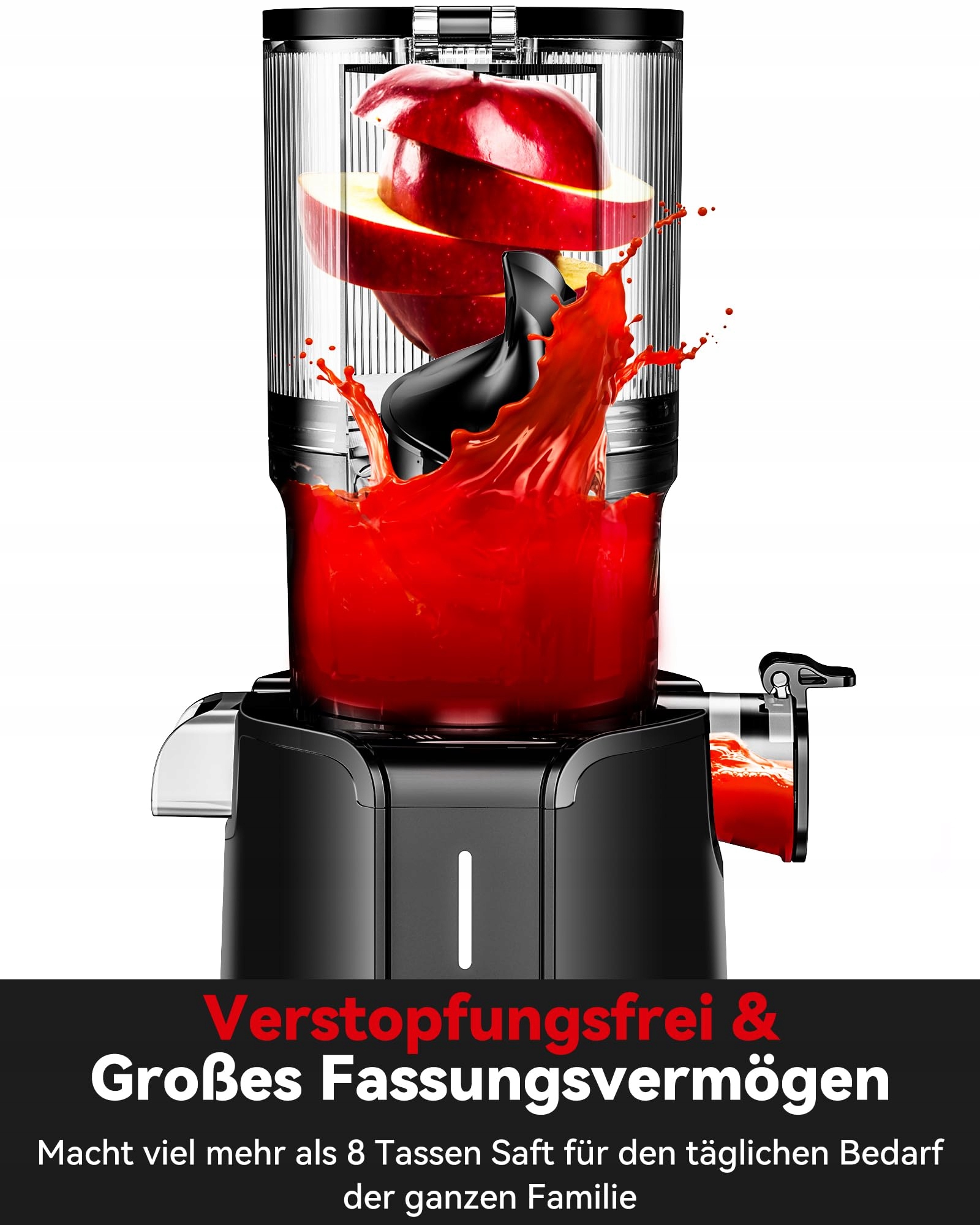 LINKCHEF Wolnoobrotowa Wyciskarka Do Soków Warzywa Owoce BPA Free 200W 1.2L — miniatura 5