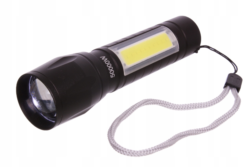 

Mini Latarka led akumulatorowa 2w1 Cob-led Usb