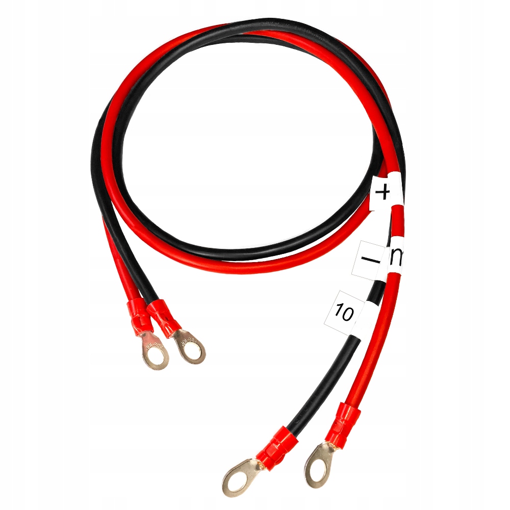 Kabel propojující baterii 2x11 m LgY 10 mm² očkové koncovky M8