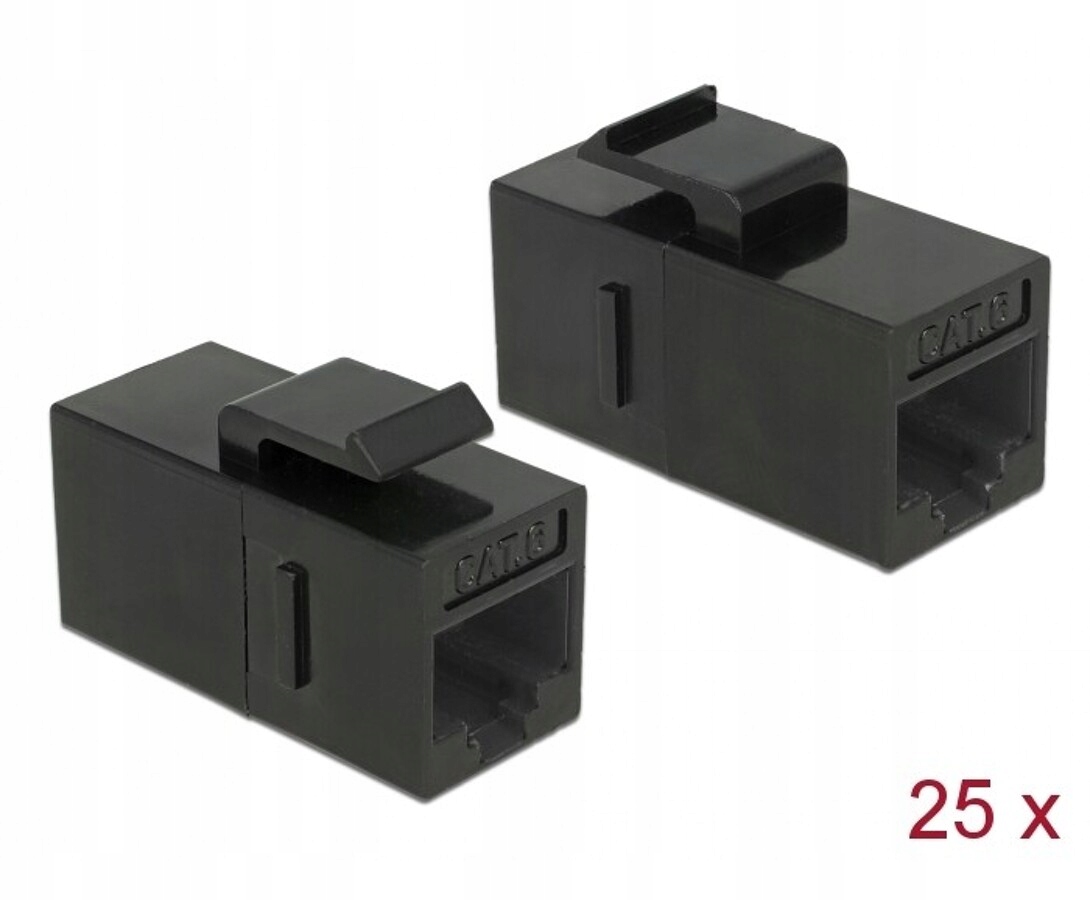 Moduł Keystone z gniazdem RJ45 gniazda RJ45 Cat.6 UTP 25 sztuk Delock 86629