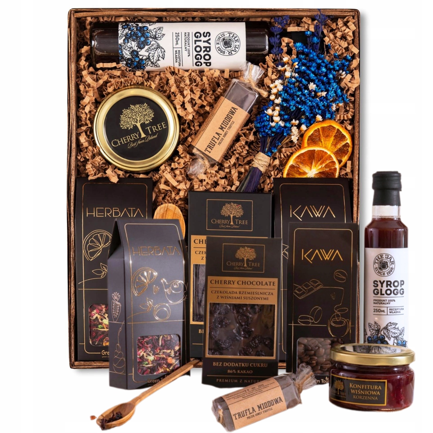 Levně Dárkový Koš Set Čaj Káva Lanýž Dárek Na Velikonoce Velikonoční