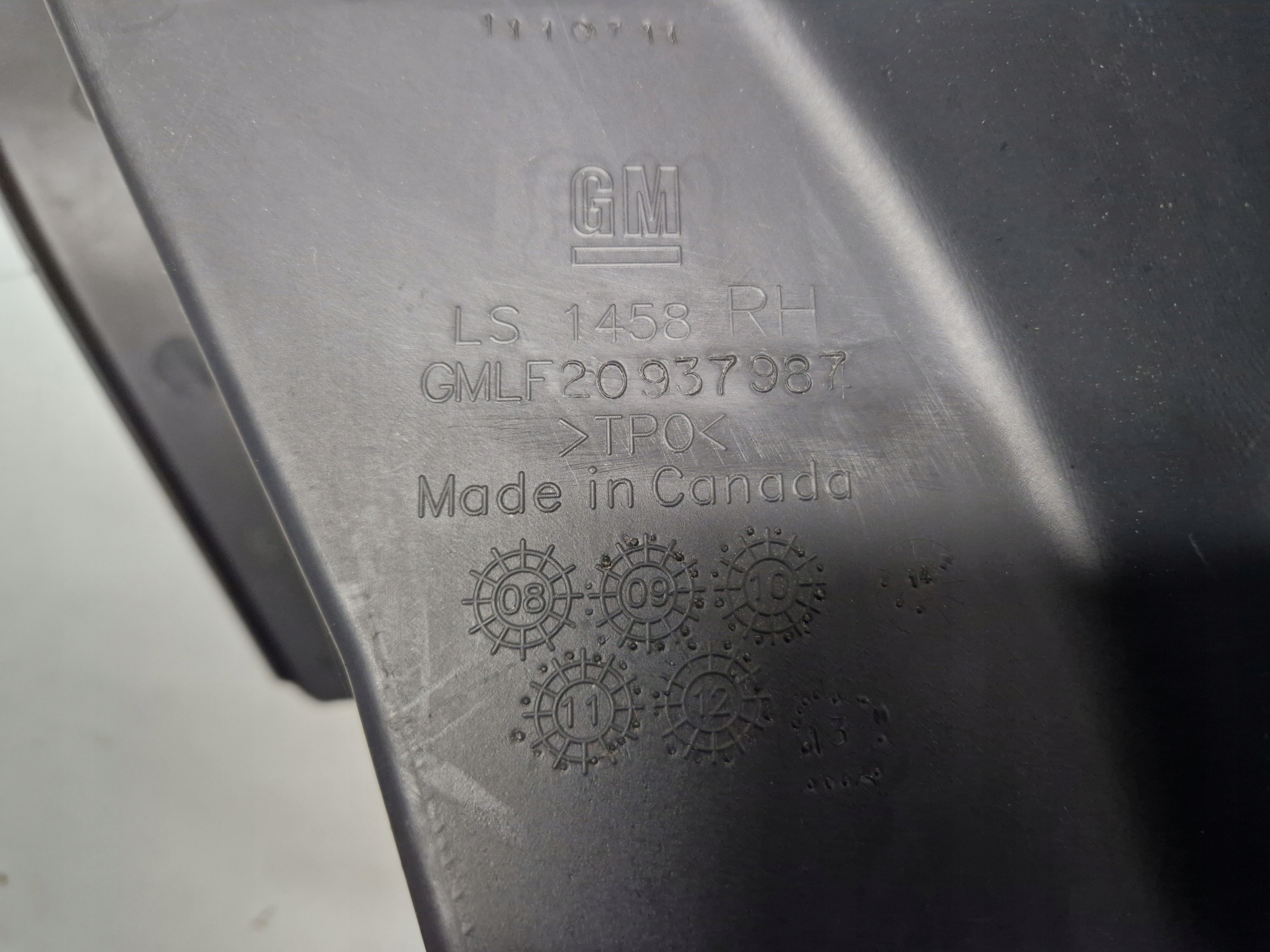 CAMARO SS 2012 2014 side upholstery right rear part