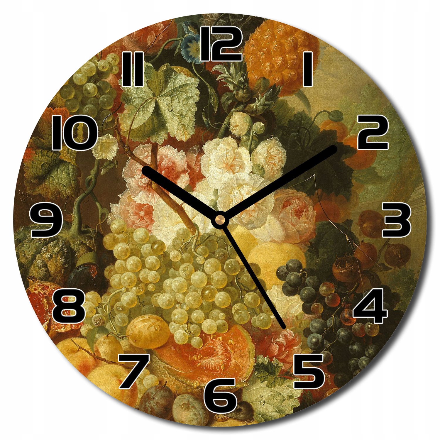 

Ładny zegar na szkle Obraz bukiet owoców f30 cm