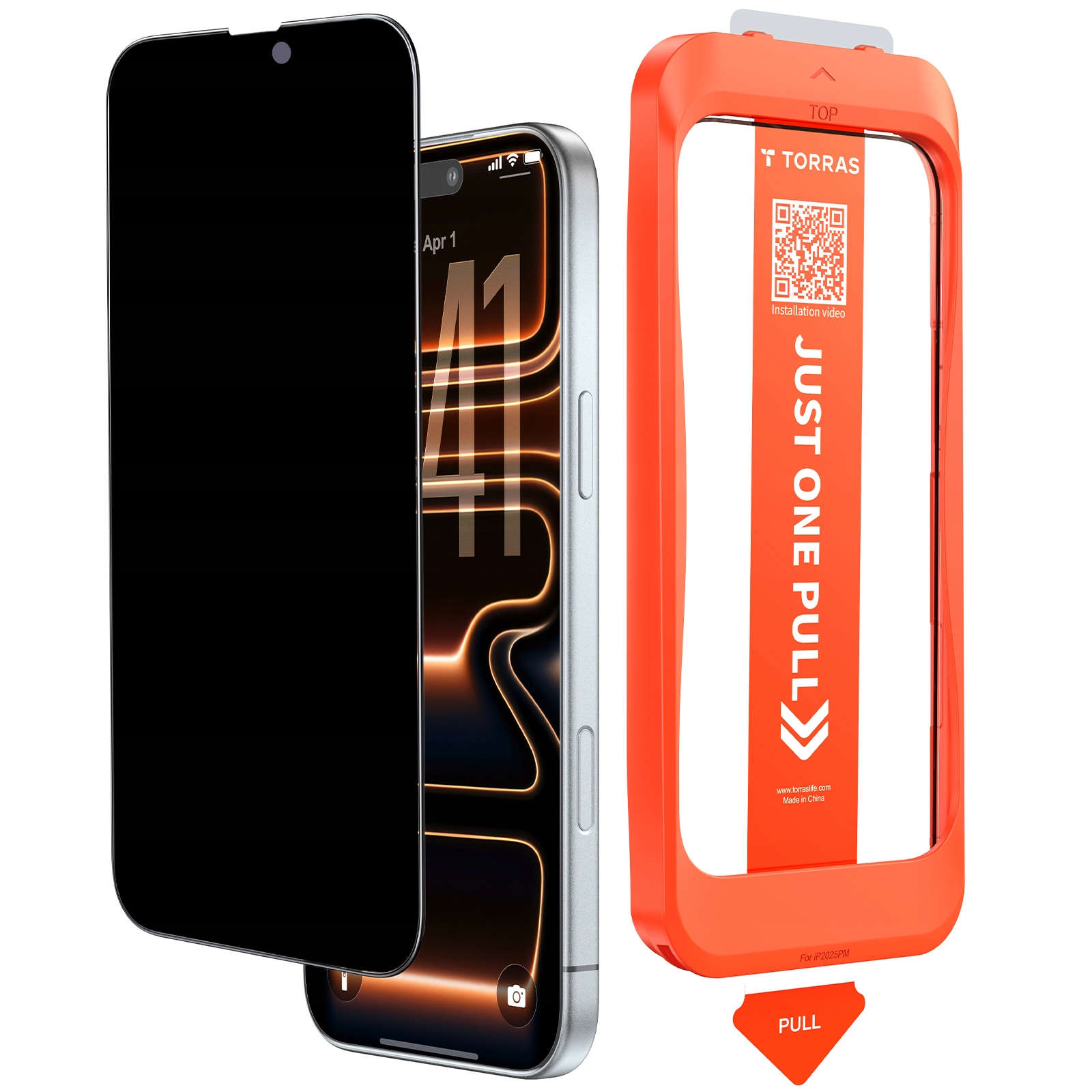 Torras GlassGo Install Master Privacy Szkło do iPhone'a 17 Pro Max czarne