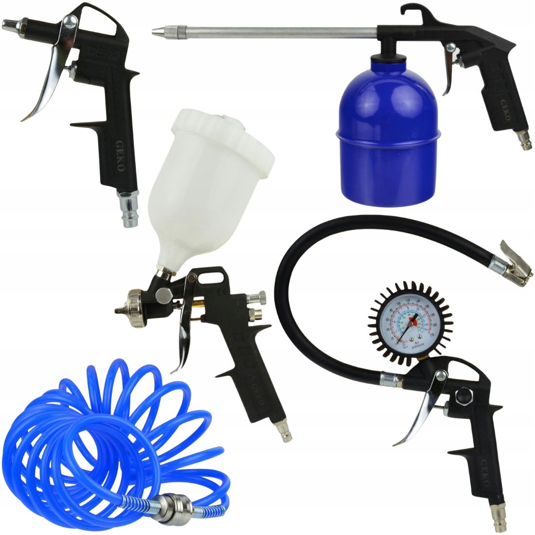 ZESTAW LAKIERNICZY DO MALOWANIA POMPOWANIA ROPOWNICA PISTOLET 5 ELEMENTÓW