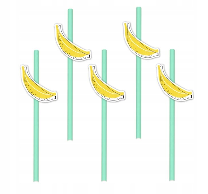 Słomki BIO RURKI papierowe banan 8szt eco urodziny