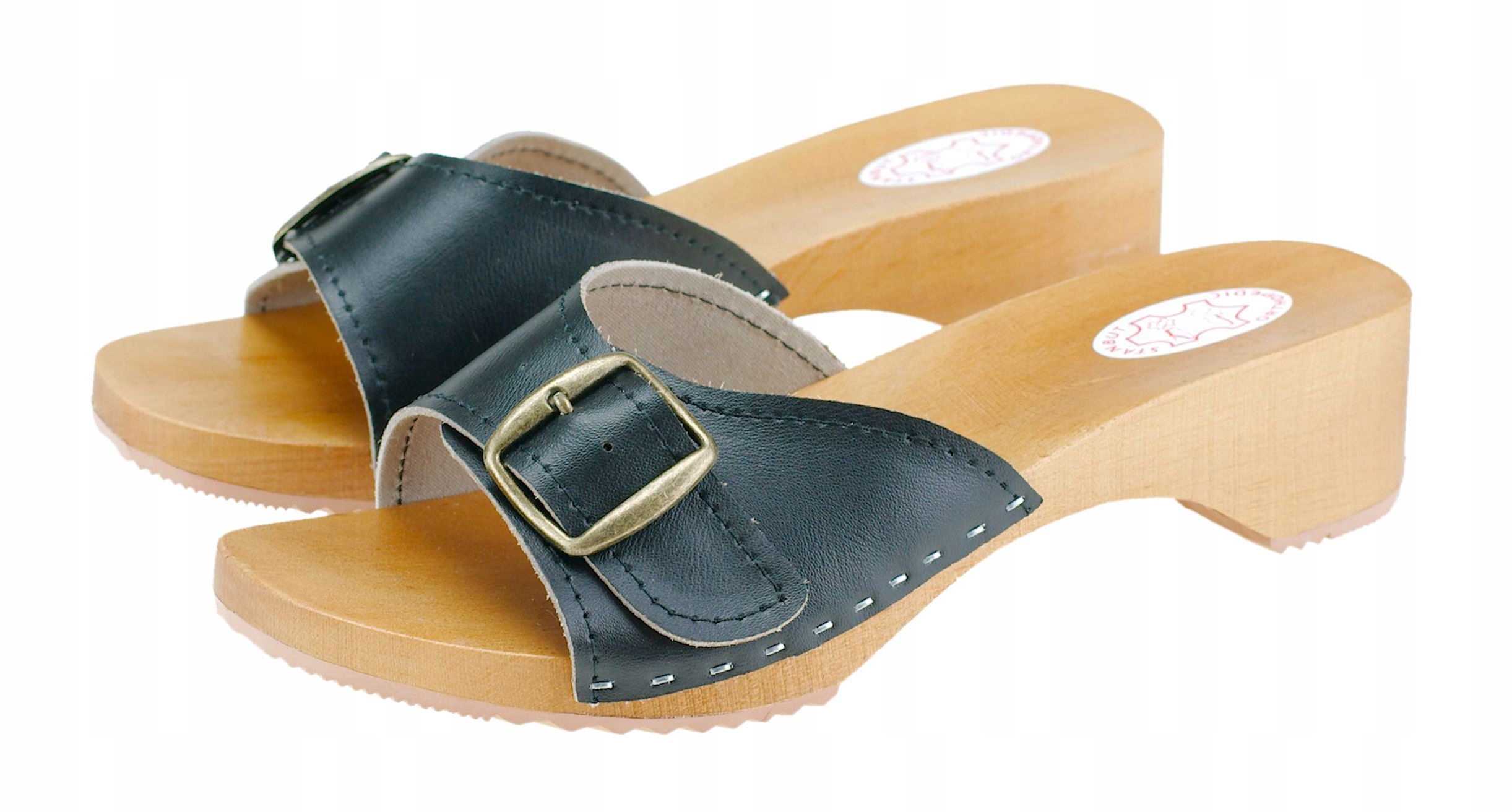 

Drewniaki z regulowanym paskiem, Czarne 41