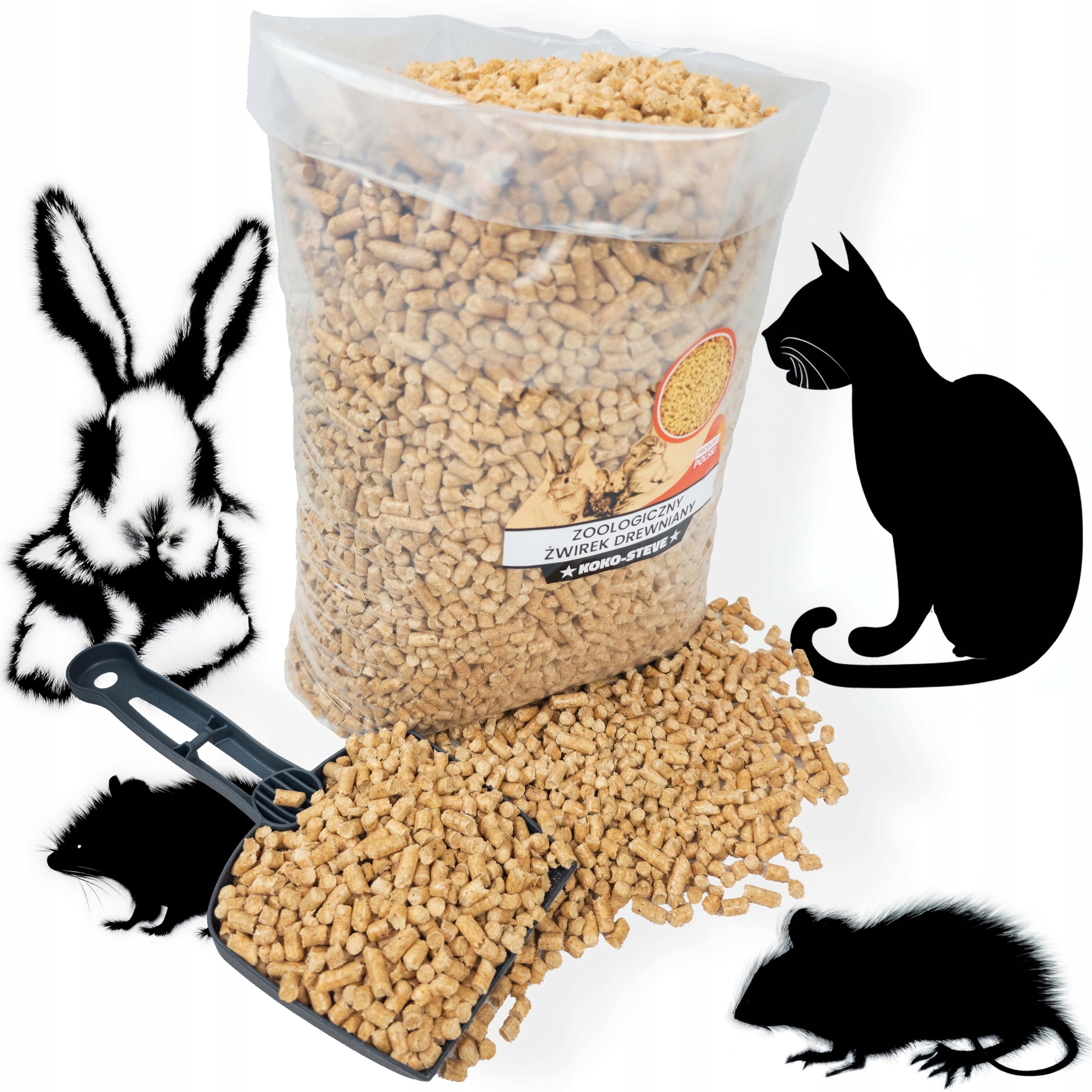 Levně Stelivo ze dřeva pro křeček králíka, pelety, ekonomický 30 kg 75 l