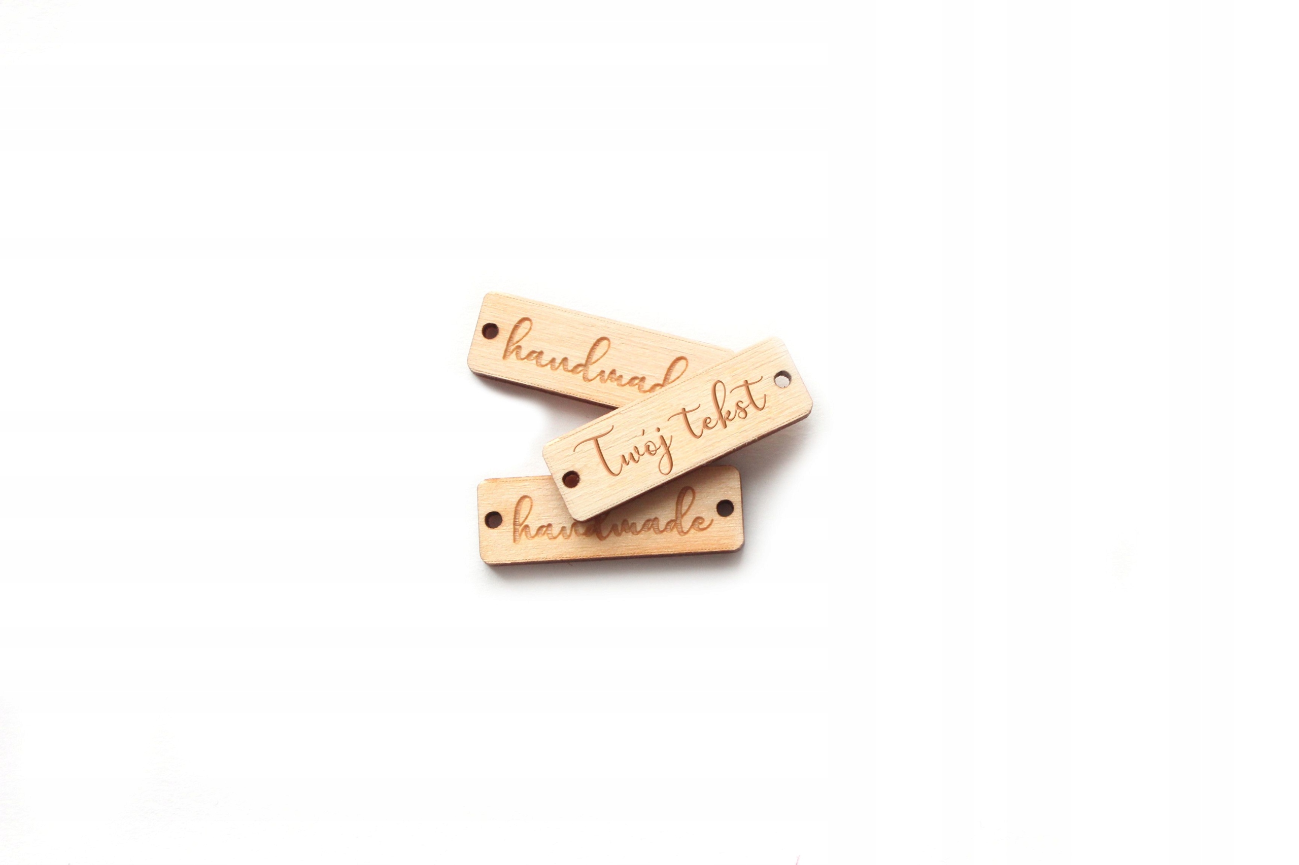 Štítek Etikety dřevěná překližka s logem 100ks